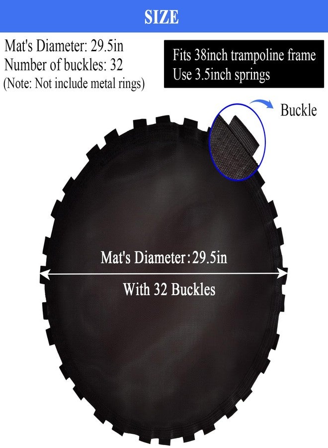 XATAMIO Trampoline Mat, 29.5" Diameter Mat with 32 Buckles and Spring Tool, Fits 38inch Trampoline Frame,for Fitness Trampoline Jumping Mat (Not Include Springs and Metal Rings) - Image 2