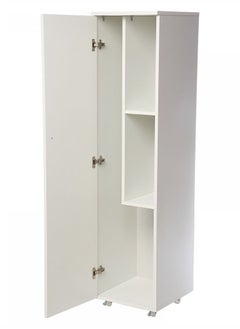 AFT Modern Design Multipurpose White MDF Cabinet with Door for Efficient Storage of Mops, Dustbins, and Household Essentials. This stylish and functional cabinet is designed to meet all your storage needs while enhancing your living space. With a sleek white MDF finish, it seamlessly blends into any decor, making it perfect for use in kitchens and laundry rooms. (White) Arfan  - Image 5