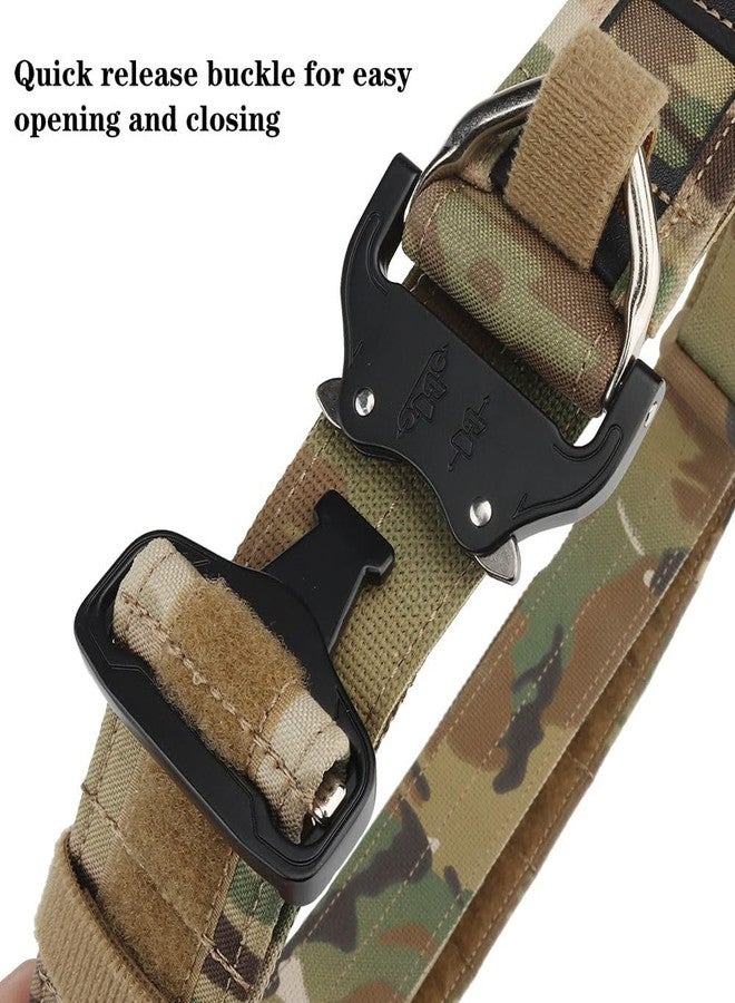 JFFCESTORE Quick Release Tactical Belt for Men, Military Hiking Nylon Web Work Belt Quick Release Buckle Battle Outer Belt with Inner Belt (Camo) - Image 4