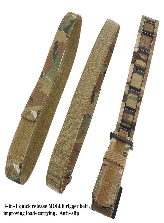 JFFCESTORE Quick Release Tactical Belt for Men, Military Hiking Nylon Web Work Belt Quick Release Buckle Battle Outer Belt with Inner Belt (Camo) - Image 3