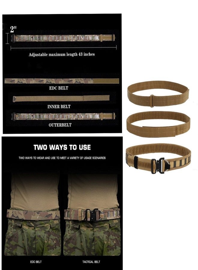 JFFCESTORE Quick Release Tactical Belt for Men, Military Hiking Nylon Web Work Belt Quick Release Buckle Battle Outer Belt with Inner Belt (Camo) - Image 5