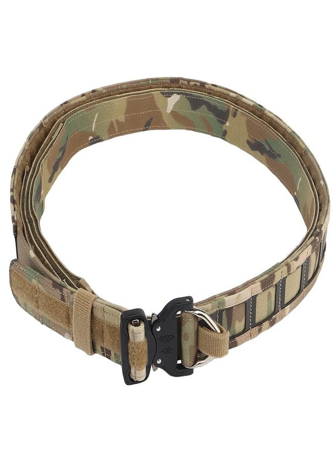 JFFCESTORE Quick Release Tactical Belt for Men, Military Hiking Nylon Web Work Belt Quick Release Buckle Battle Outer Belt with Inner Belt (Camo) - Image 1