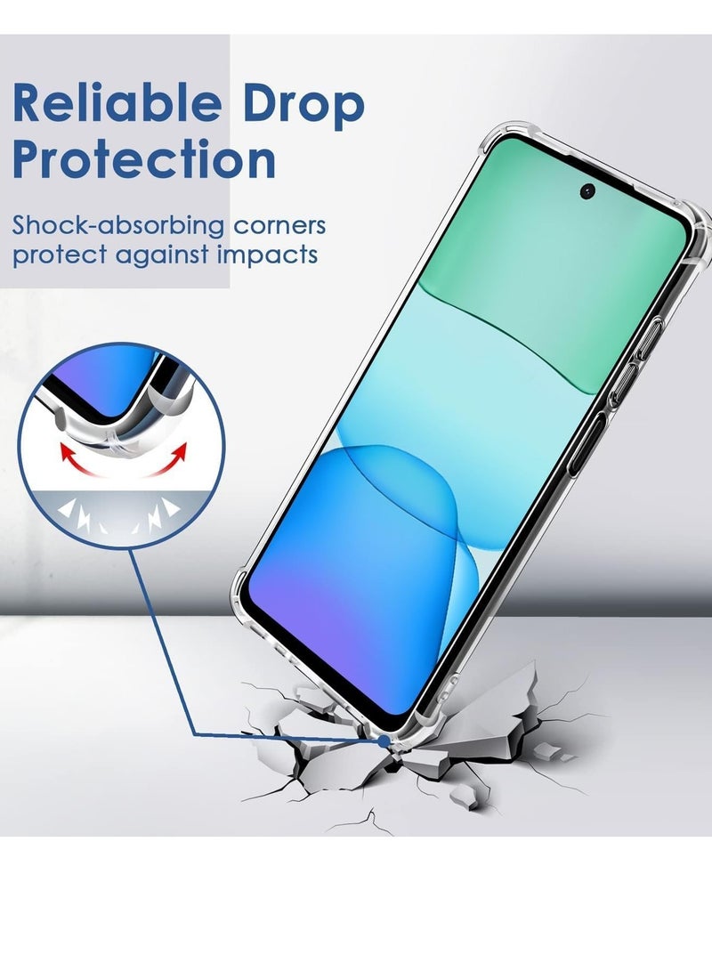 Case Compatible with (Samsung Galaxy A06) Cover Silicone Transparent TPU Gorilla Anti-shock Protector Camera Shockproof Corners - Clear - Image 2