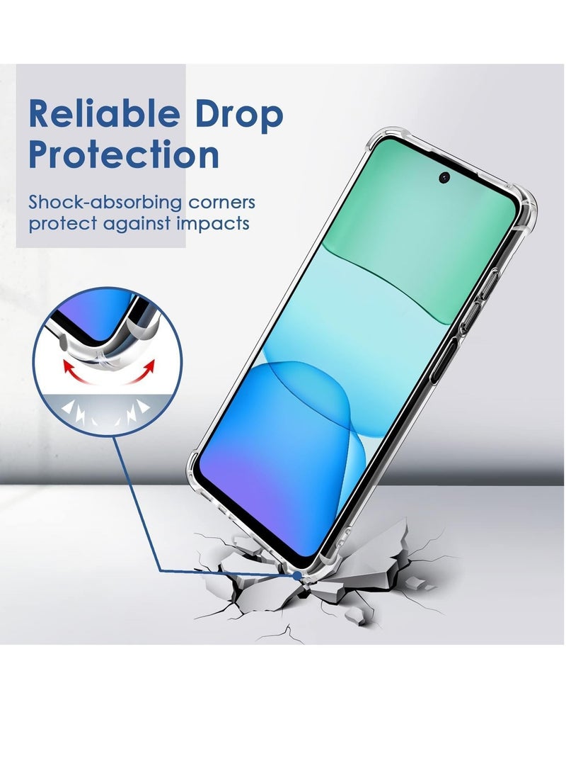 Case Compatible with (Samsung Galaxy A06) Cover Silicone Transparent TPU Gorilla Anti-shock Protector Camera Shockproof Corners - Clear - Image 3