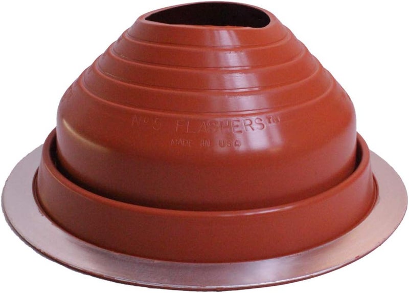 Flashers #5 Silicone High Temp Round Flexible Roof Jack Pipe Boot Metal Roofing Pipe Flashing (Pipe OD 4-1/4" to 7-1/2") - 100% Made in The USA - Image 1