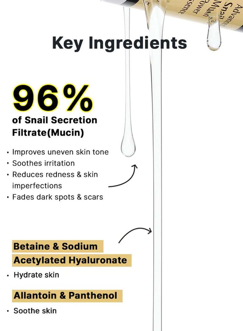 كوسرإكس مستحضر الحلزون المتطور 96 Mucin Power Essence Clear 100.0 مل - Image 3
