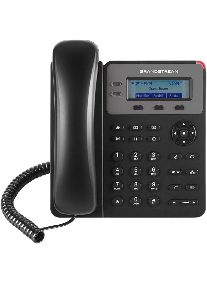 جراند ستريم هاتف جراندستريم GXP1610 IP أساسي مع مفتاحي خط وشاشة LCD بدقة 132×48 وصوت HD ومكالمات جماعية 3 أطراف ومنفذي 10/100 Mbps، أسود - Image 1