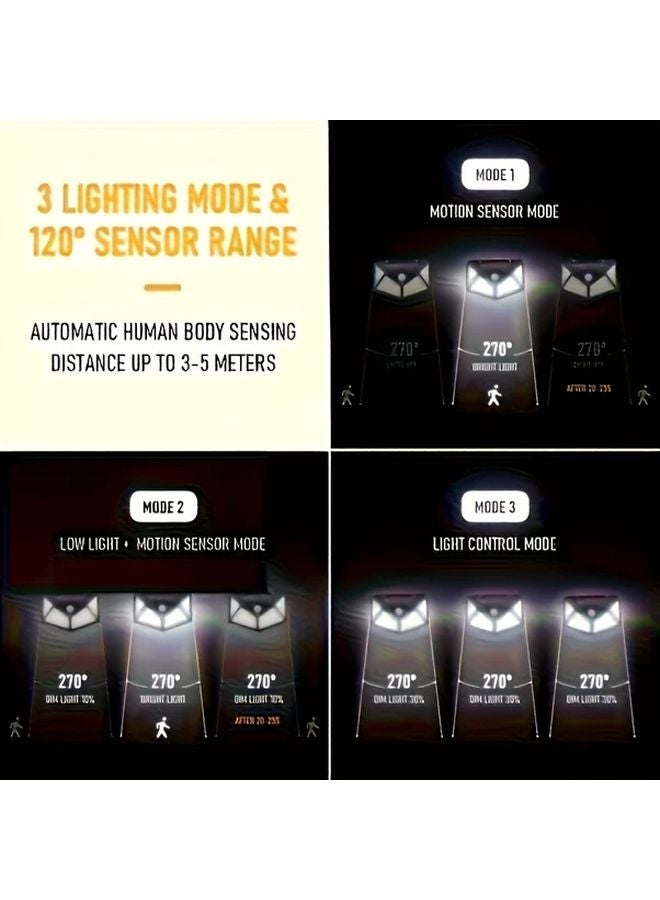 8PCS Solar Motion Sensor Lights Outdoor Wall Floodlights 3 Modes For Patio Garden - Image 5