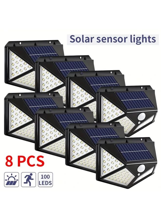 8PCS Solar Motion Sensor Lights Outdoor Wall Floodlights 3 Modes For Patio Garden - Image 2