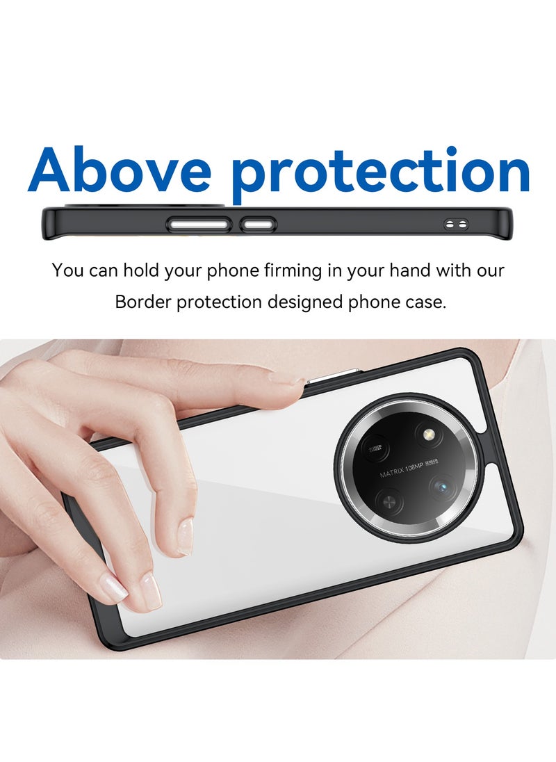 URBBKING Non Yellowing Drop Protection Thin Flexible Silicone TPU Shockproof Protective Slim Fit Phone Cover For Honor X9c 5G Black  - Image 4