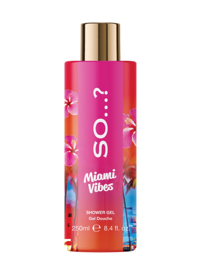 So..? SO Escapes Women's Miami Vibes Fruity and Floral Nourishing 
Shower Gel 250ml With Sweet Pear, Green Melon and Apple Blossom Fragrance, Cruelty Free  - Image 1