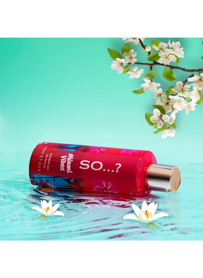 So..? SO Escapes Women's Miami Vibes Fruity and Floral Nourishing 
Shower Gel 250ml With Sweet Pear, Green Melon and Apple Blossom Fragrance, Cruelty Free  - Image 2