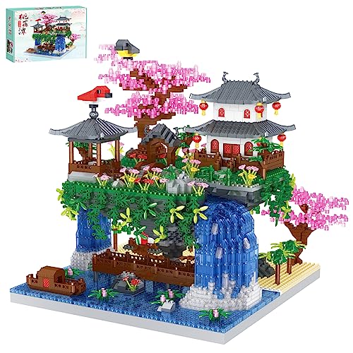 SAMYBLOCKS 3600PCS Micro Mini Blocks Peach Blossom Pond Bonsai Tree KitTraditional Architecture Building BlocksExquisite Cherry Bonsai Tree Kit Gift for 14 Kids Or Adults - Image 1