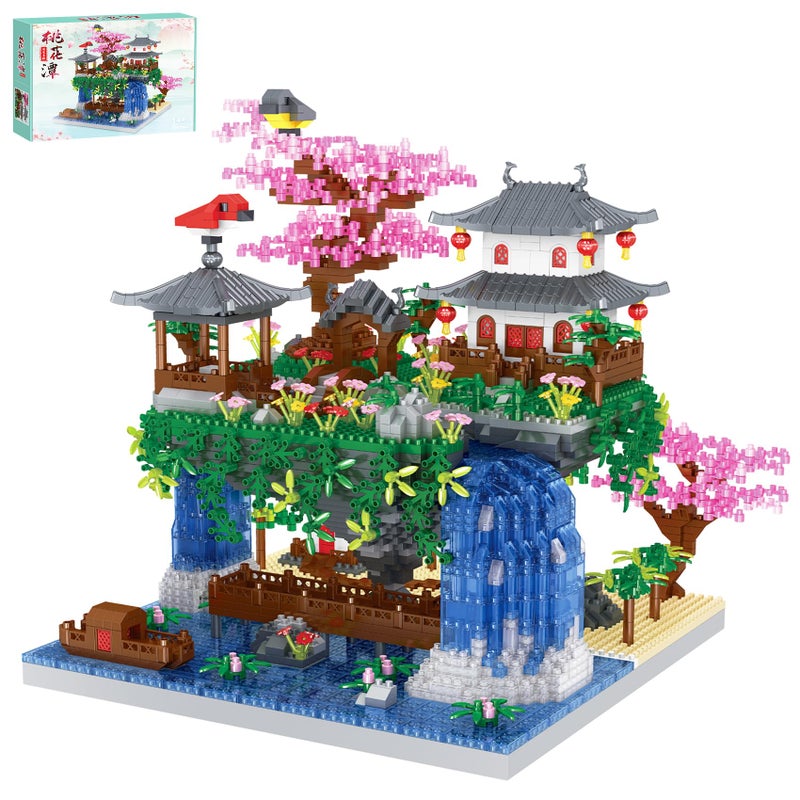 SAMYBLOCKS 3600PCS Micro Mini Blocks Peach Blossom Pond Bonsai Tree KitTraditional Architecture Building BlocksExquisite Cherry Bonsai Tree Kit Gift for 14 Kids Or Adults - Image 3
