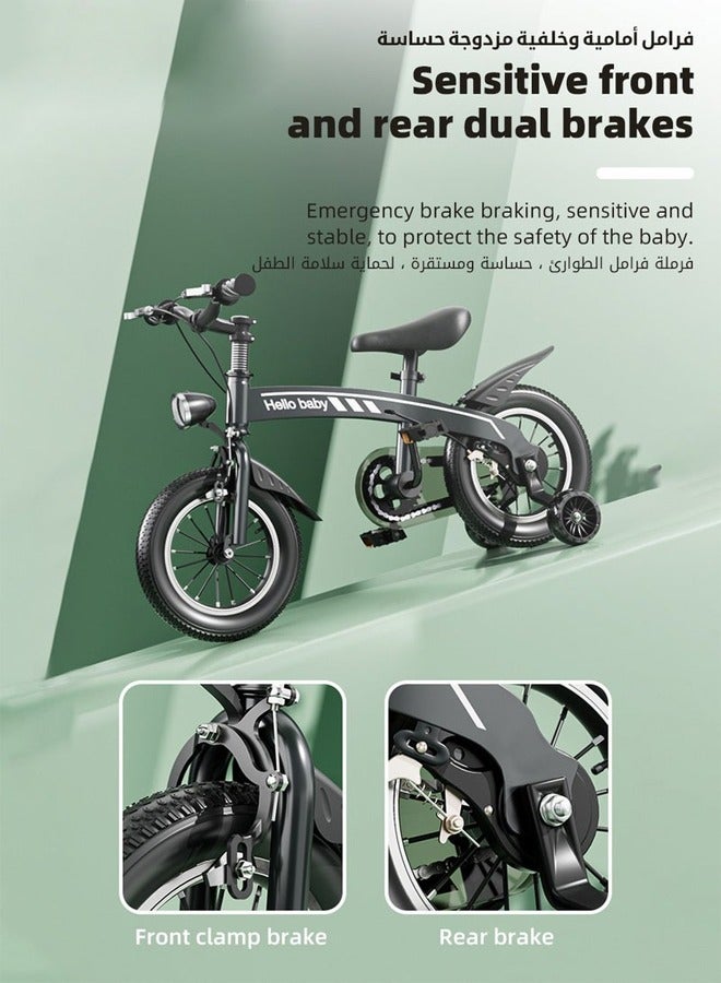 Beauenty Kids Bike, Toddler Balance Bike with 16-inch Wheels, Training Bicycles, Kids' Road Bicycles with Training Wheels, Hand Brake,  for Ages 4 to 10 Years Boys and Girls - Image 3