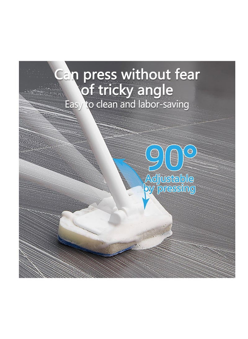 Cobest Removable Bathtub Brush, Bathroom Wall Brush Multifunctional Wall Tile Brush, 90Â° Rotating Brush Head Window Glass Sponge Cleaning Brush Long Handle Cleaning Floor Brush, 3 replacement heads - Image 2