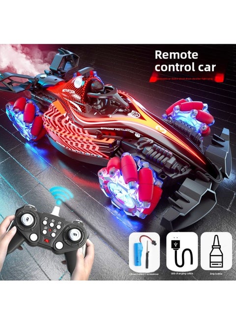 JJRC Simulation F1 Remote Control Car Spray Double Control Remote Control Car Stunt Formula Racing Magic Drift Car-Color:Red