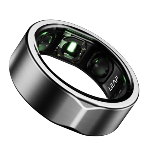 Leaf Halo Smart Ring | Health Tracker | Sleep, Fitness, Stress | Includes 30+ Workout Modes | Battery upto 10 Days | Buy Sizing Kit First | Track Steps, HRV, SPO2 & Periods | Lunar Silver - Size 10 - Image 1