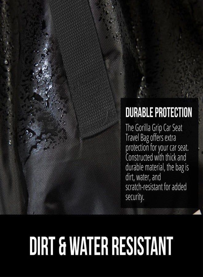 GORILLA GRIP Car Seat Travel Bag for Airplane Gate Check, Easy Carry Padded Backpack Bags Cover Carseats, Infant Baby Carriers and Toddler Booster Seats for Airport, Child Air Travels Essential, Black - Image 3