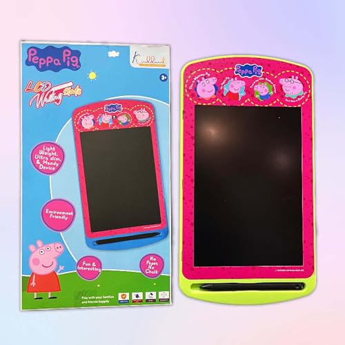 Kriiddaank Peppa Pig 10.5 Inch LCD Writing Tablet & Drawing Pad for Kids - Rewritable Electronic Travel Slate, Birthday Gift for Boys & Girls 3-9 Years, Pink Peppa Theme Educational Toy Board - Image 1