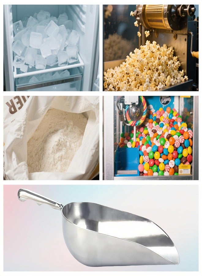 RyanDesign Heavy-Duty Cast Aluminum Kitchen Scoop - Rust-Proof, Ergonomic S-Handle Ice Cube Endurance Scoopfor Ice, Candy, Popcorn, Coffee Beans, Flour & Pet Food - Commercial-Grade Durable Design (XL（38oz）) - Image 4