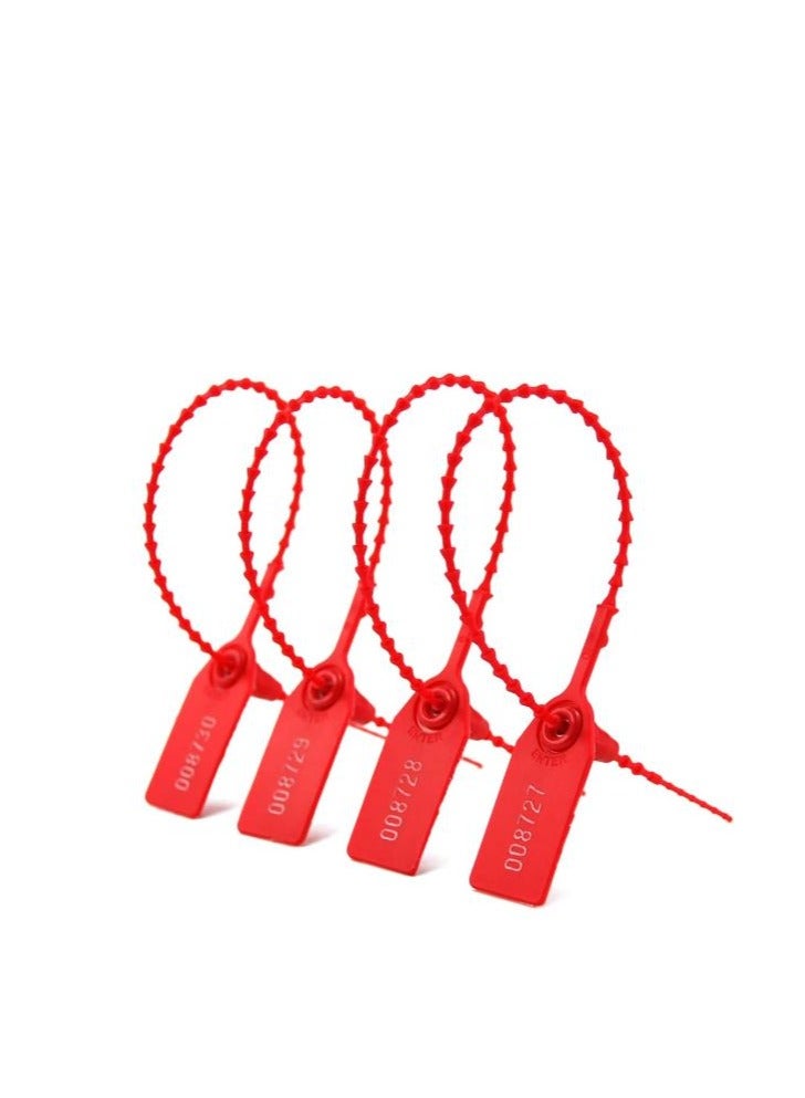 100 Plastic Tamper Seals, Numbered Zip Ties for Fire Extinguisher Pull Tite Security Tags Disposable Self Locking Signage 250mm (Red) - Image 4