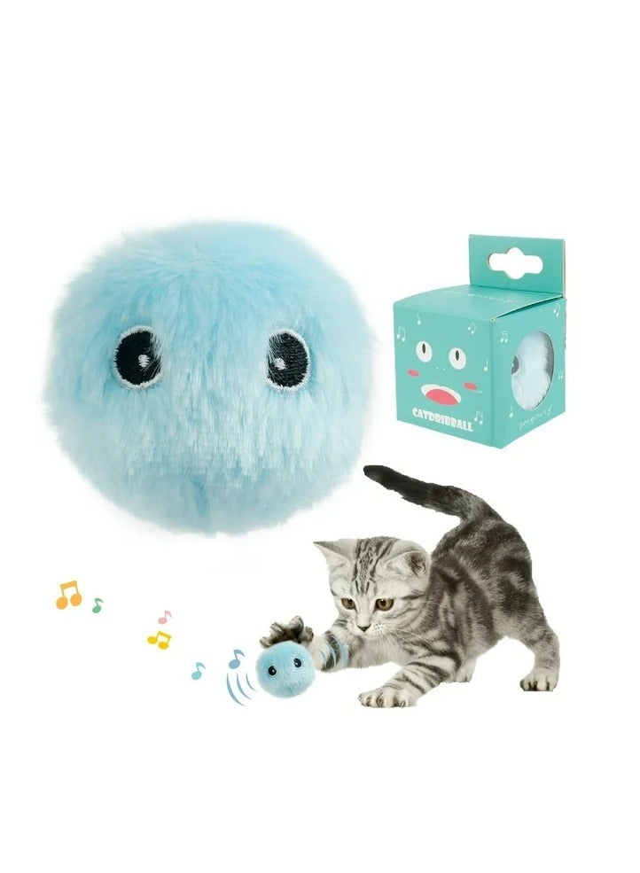 A.M Gravity Ball Cat Toy Plush Smart Tap Trigger Chirping Ball Interacts with Pets Add Catnip Cute Appearance Built-in High-sensitivity Alarm - Image 1