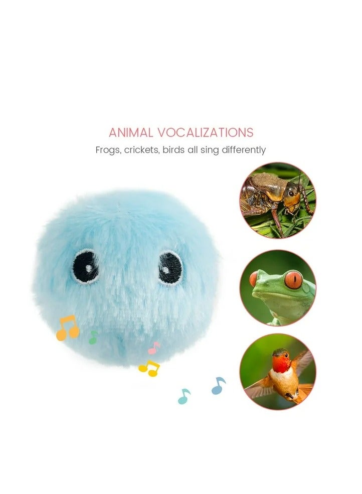 A.M Gravity Ball Cat Toy Plush Smart Tap Trigger Chirping Ball Interacts with Pets Add Catnip Cute Appearance Built-in High-sensitivity Alarm - Image 2