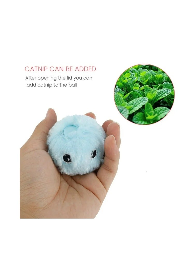 A.M Gravity Ball Cat Toy Plush Smart Tap Trigger Chirping Ball Interacts with Pets Add Catnip Cute Appearance Built-in High-sensitivity Alarm - Image 5