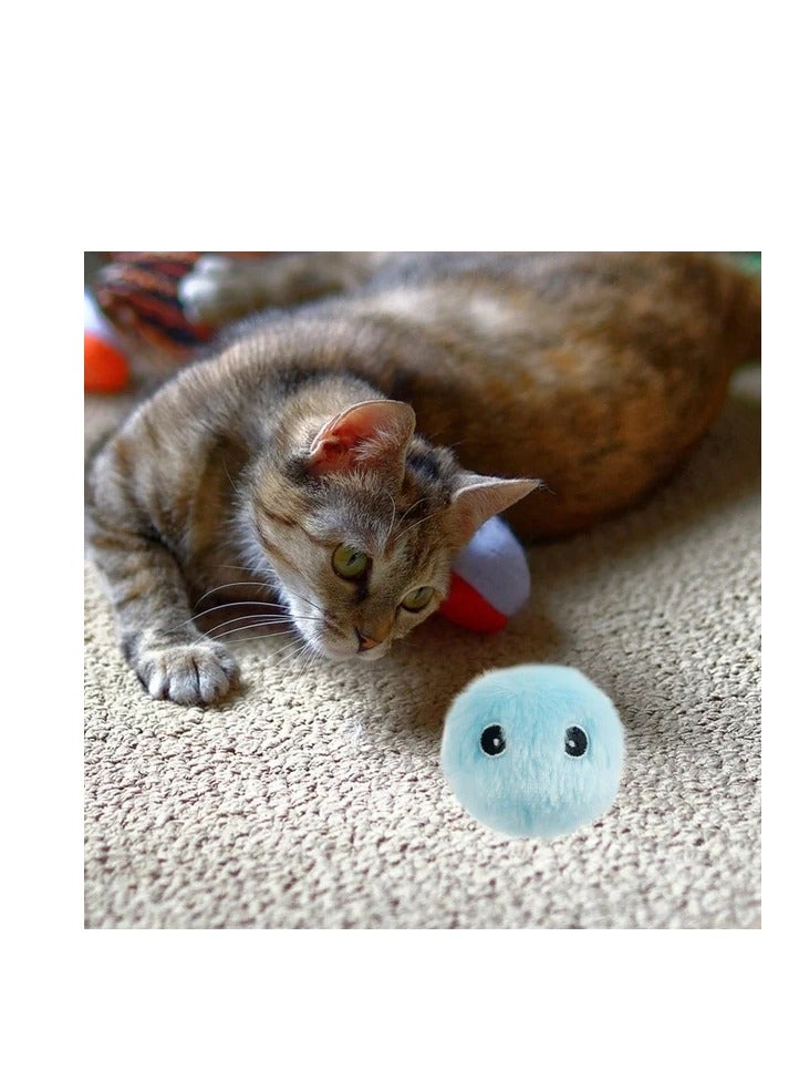 A.M Gravity Ball Cat Toy Plush Smart Tap Trigger Chirping Ball Interacts with Pets Add Catnip Cute Appearance Built-in High-sensitivity Alarm - Image 3