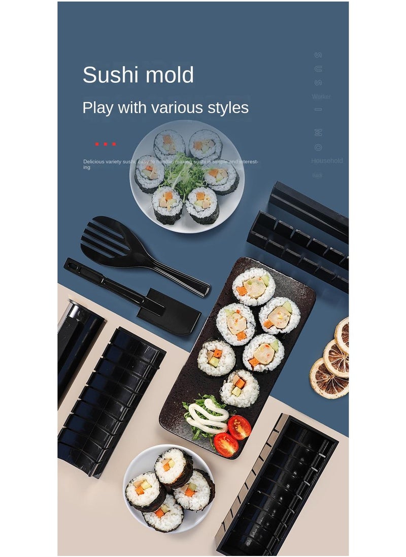 Y&D - 10-Piece Sushi Maker DIY With Utensils Set Black - Image 1