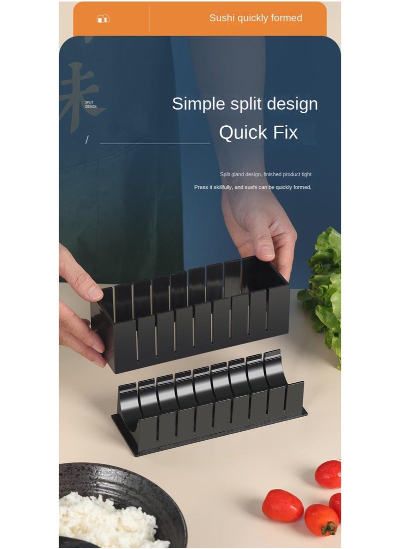 Y&D - 10-Piece Sushi Maker DIY With Utensils Set Black - Image 1