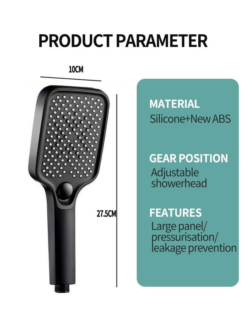 بيروي ارتفاع ضغط دش رئيس مجموعة ، وتوفير المياه دش المحمولة ، 3 أنواع من جت ، من ناحية عقد ، مناسبة لحوض الاستحمام ومنتجع صحي ، والحديث مربع عقد اليد دش رئيس - Image 3