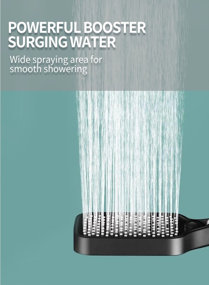 بيروي ارتفاع ضغط دش رئيس مجموعة ، وتوفير المياه دش المحمولة ، 3 أنواع من جت ، من ناحية عقد ، مناسبة لحوض الاستحمام ومنتجع صحي ، والحديث مربع عقد اليد دش رئيس - Image 4