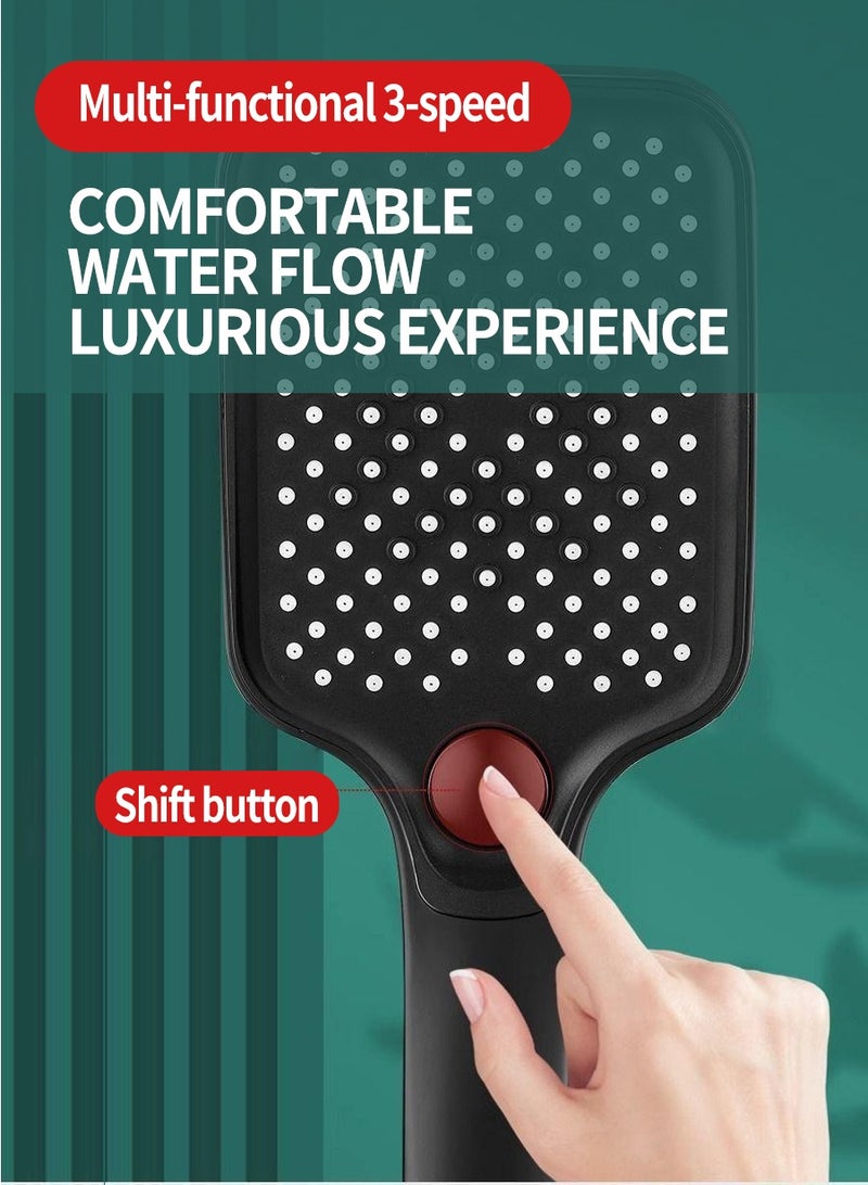 بيروي ارتفاع ضغط دش رئيس مجموعة ، وتوفير المياه دش المحمولة ، 3 أنواع من جت ، من ناحية عقد ، مناسبة لحوض الاستحمام ومنتجع صحي ، والحديث مربع عقد اليد دش رئيس - Image 5