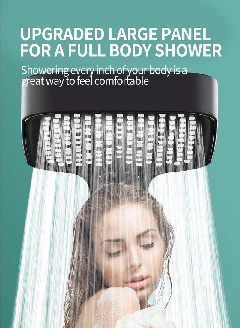 بيروي ارتفاع ضغط دش رئيس مجموعة ، وتوفير المياه دش المحمولة ، 3 أنواع من جت ، من ناحية عقد ، مناسبة لحوض الاستحمام ومنتجع صحي ، والحديث مربع عقد اليد دش رئيس - Image 2