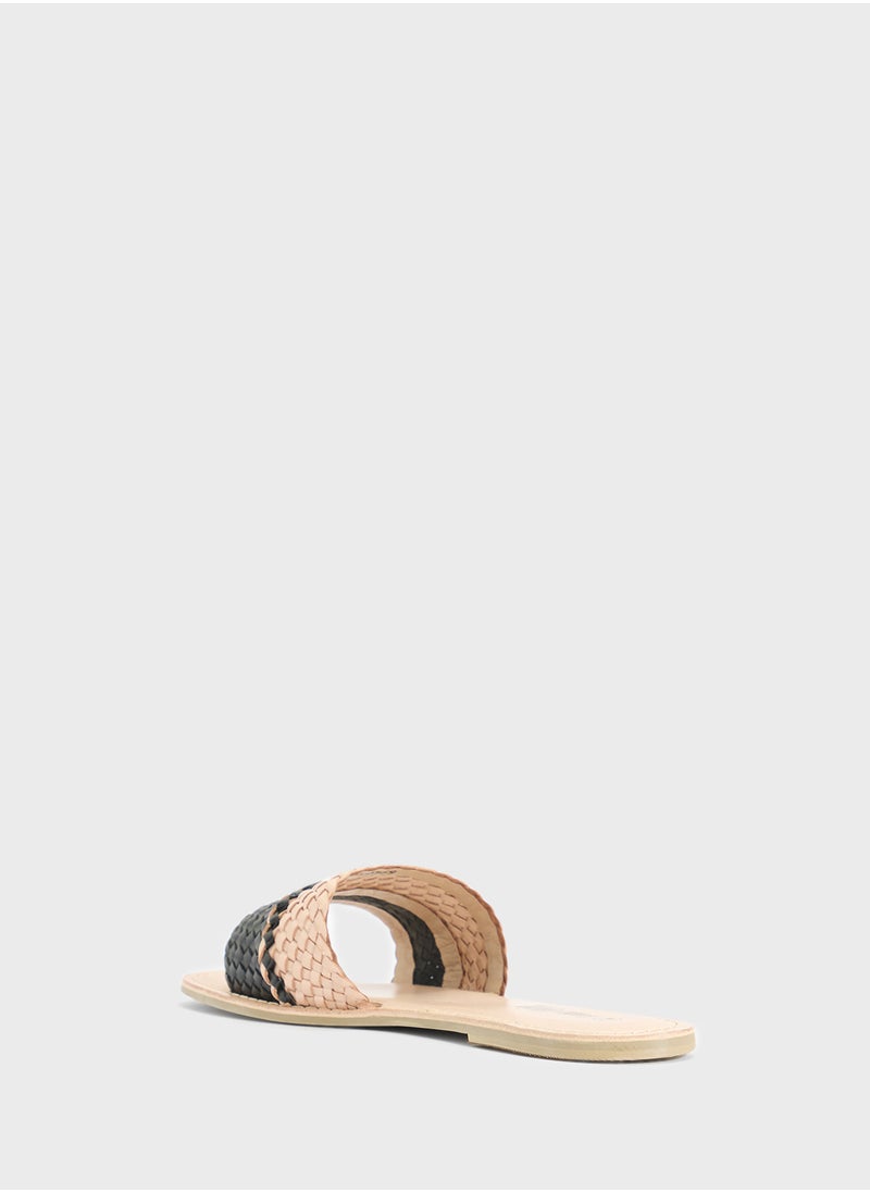 Spot-On Striped Summer Flat Sandal  - Image 2