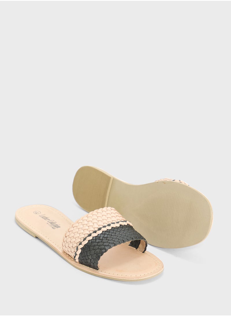 Spot-On Striped Summer Flat Sandal  - Image 4