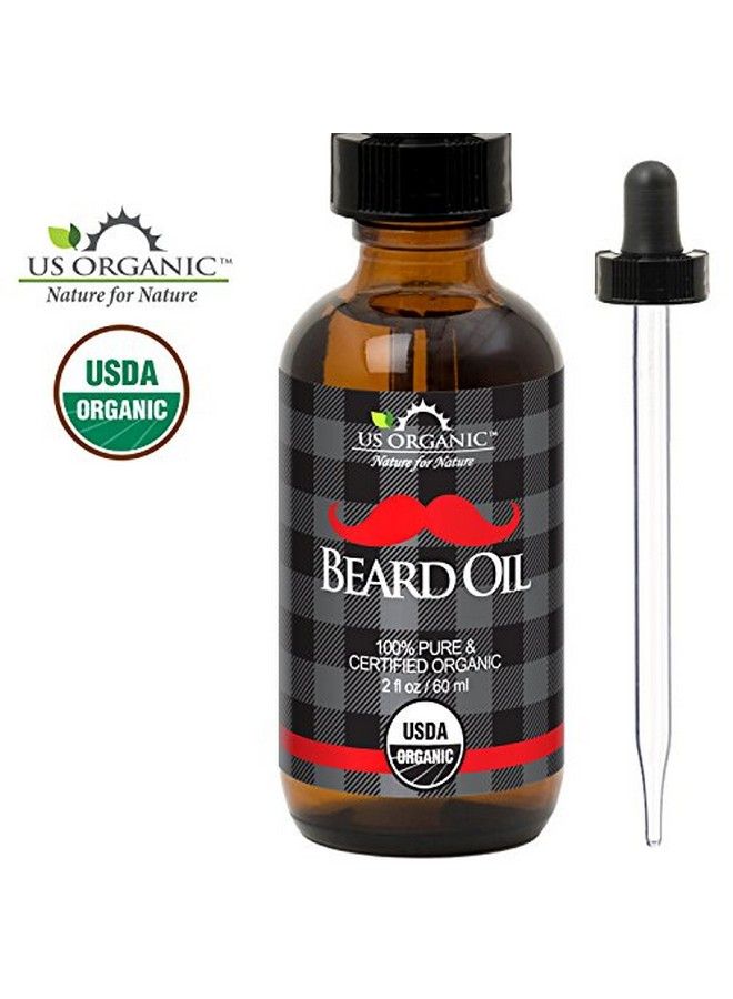 US Organic Beard Oil 100% Pure With Antimicrobial Properties Usda Certified Amber Glass Bottle With Eye Dropper 2 Ounce - Image 4