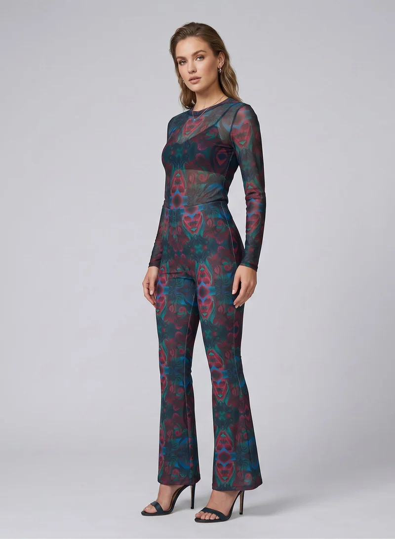 JANARA JONES Autumn Paisley Print High-Waisted Volk Flared Pants