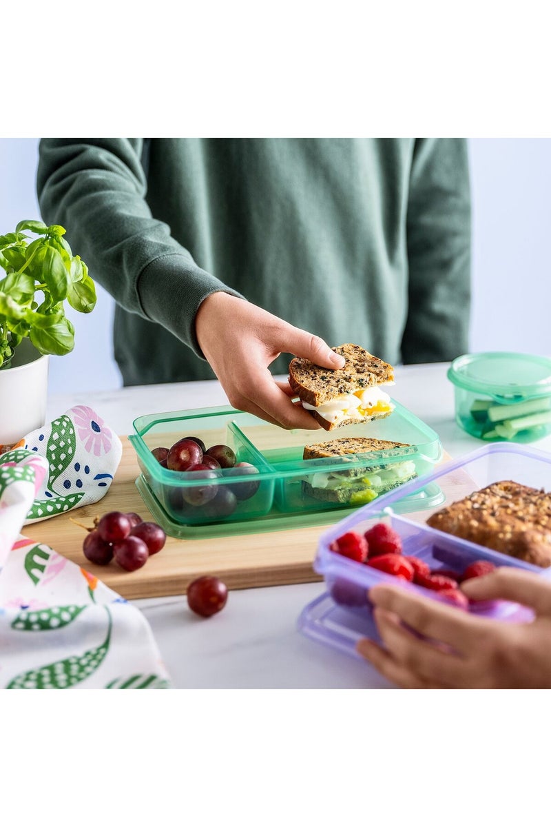 PRUTA Sandwich container with lid, lilac/green - Image 2