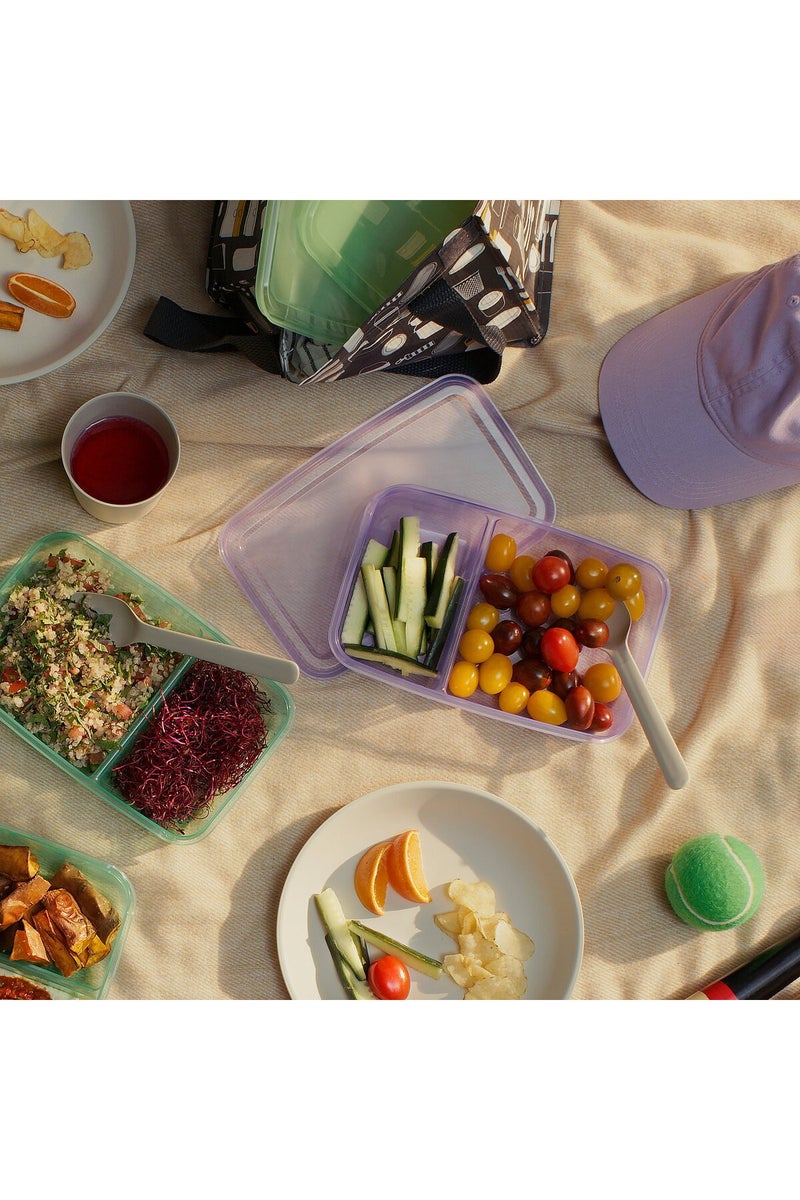 PRUTA Sandwich container with lid, lilac/green - Image 4