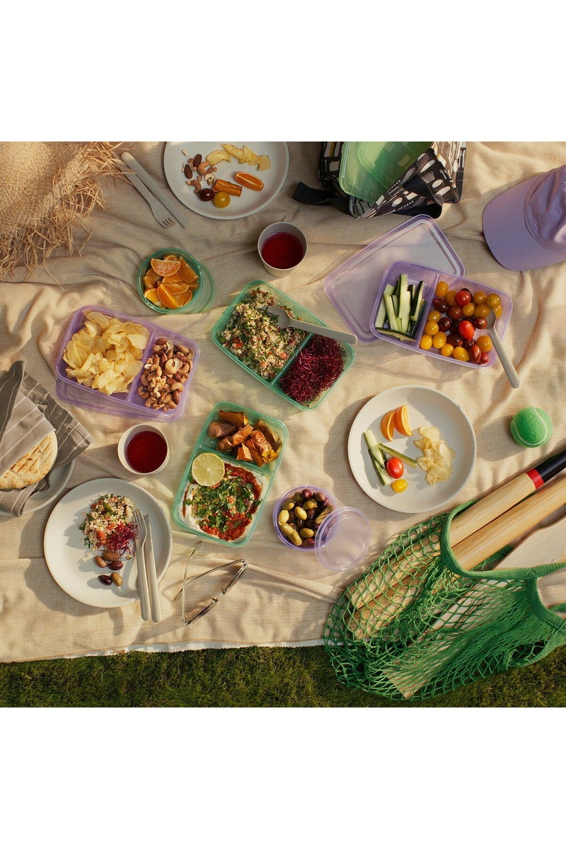 PRUTA Sandwich container with lid, lilac/green - Image 5