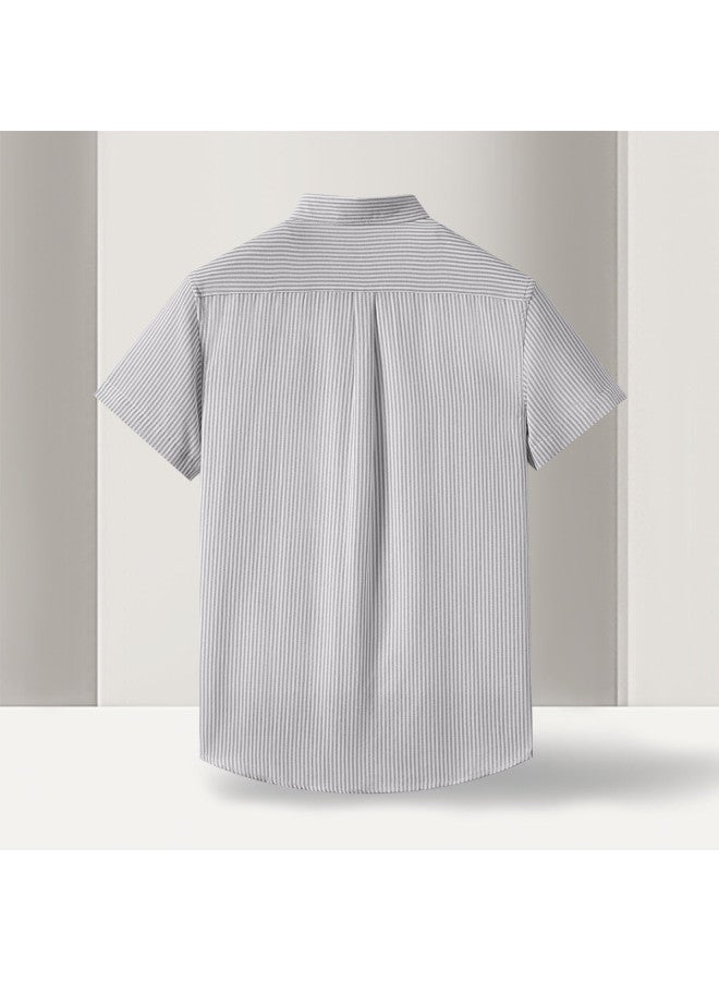 Fomoce 2024 Summer Easy-care Breathable Relaxed Fit Men's Short-sleeve Shirt - Image 5