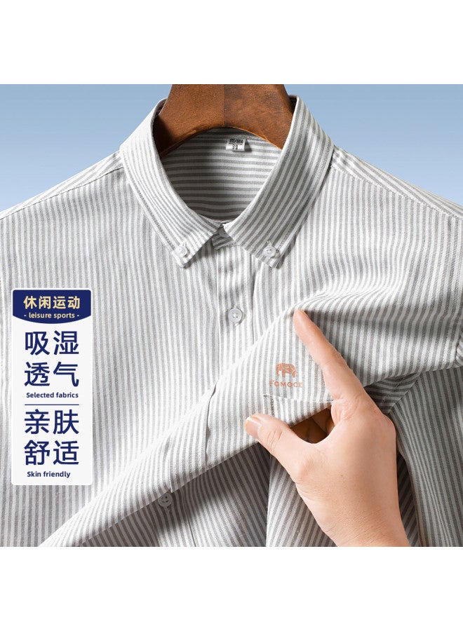 Fomoce 2024 Summer Easy-care Breathable Relaxed Fit Men's Short-sleeve Shirt - Image 2