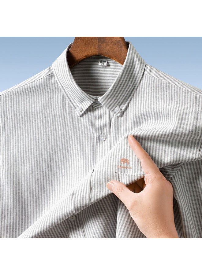 Fomoce 2024 Summer Easy-care Breathable Relaxed Fit Men's Short-sleeve Shirt - Image 3