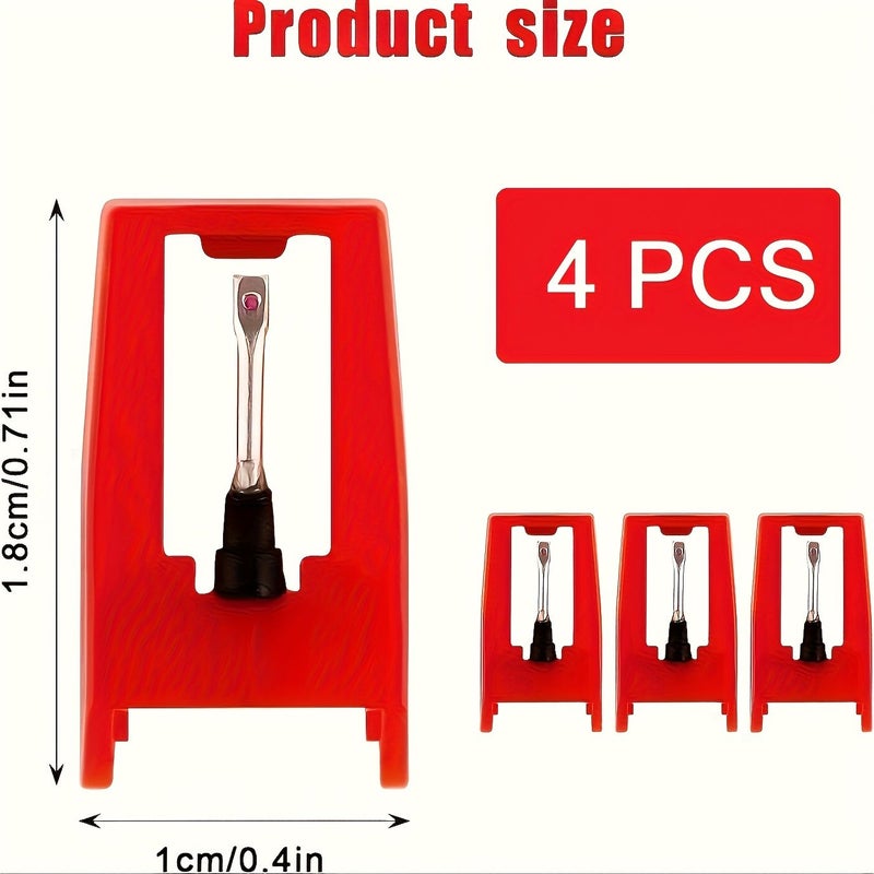 4 Pack Turntable Stylus Needles Long Lasting Replacement for LP Player Record Turntable Compatible With Victrola ION Crosley - Image 5