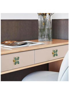 Y&D Knobs Four-Leaf Clover Brass Pulls Handles, Gold Dresser Cabinet Handles with Screws for Drawers Kitchen Green, 6 pcs  - Image 4