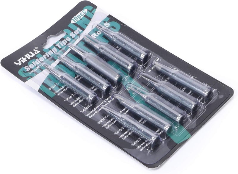 YIHUA 1201 LeadFree PreTinned Soldering Iron Tips 10PCS assortment in a set Compatible with YIHUA Soldering Stations and Irons Durable and LongLasting - Image 3
