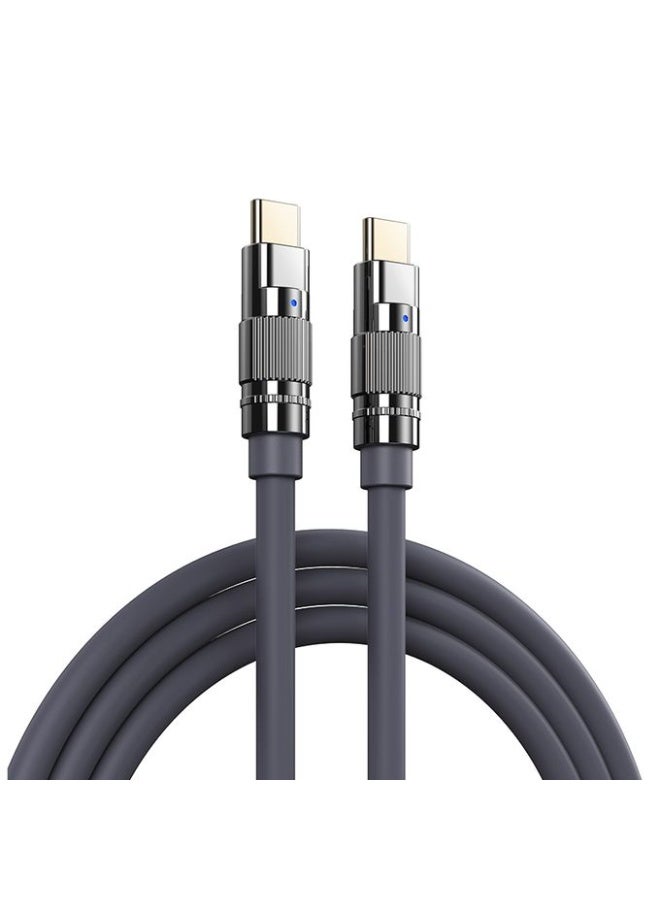 REMAX RC-C055 Fast Charging Data Cable , Type-C to Type-C 100W Cable, Zinc Alloy & TPE Thickened Design with Smart Chip, High Speed Transmission, Durable & Soft Touch - 1m - Image 1